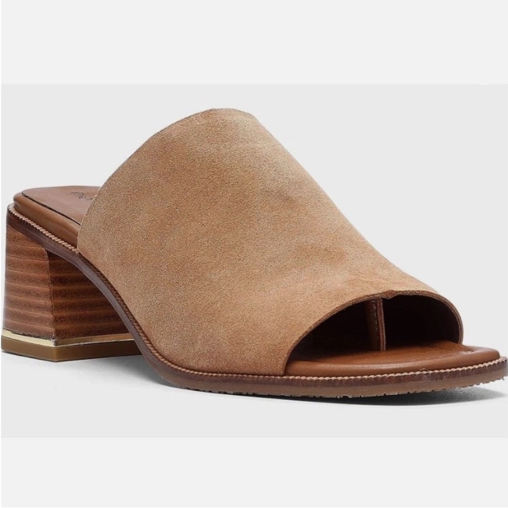 Donald J. Pliner Haze Tan Suede Mules